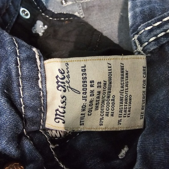 MISS ME | RHINESTONE FITTED SKINNY JEAN SIZE 23 - Picture 5 of 6